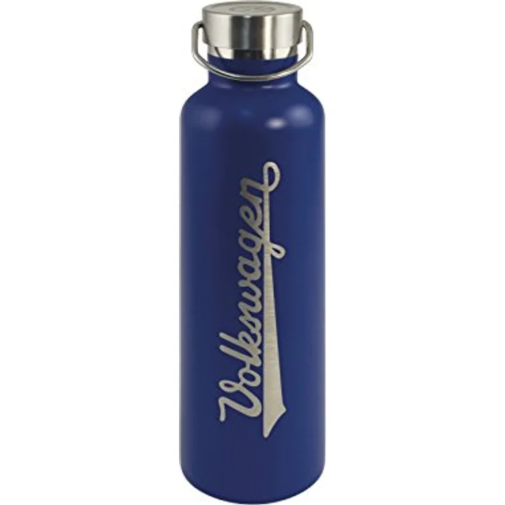 BRISA VW Collection - Original Volkswagen Edelstahl Thermos-Flasche, isoliert & doppelwandig, mit VW Schriftzug & Logo, blau, 735 ml – Bild 2
