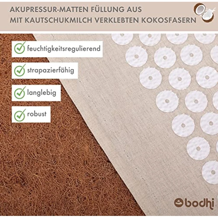 VITAL ECO Akupressurmatte & Kissen Set, Nadelreiz-Yantra-Matte aus Naturmaterial – Bild 5
