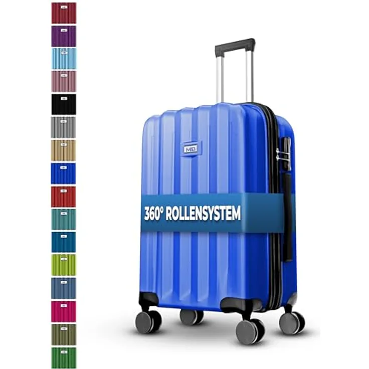 MY TRAVEL BAG Hartschalen-Koffer Trolley ABS Reisekoffer 4 Zwillingsrollen (Königsblau, Großer Koffer (75cm))
