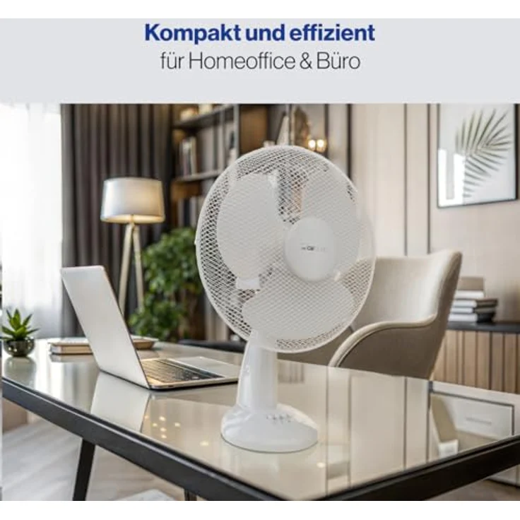 Clatronic VL 3602 Tischventilator 30 cm Durchmesser, oszillierend, 3 Geschwindigkeitsstufen, Neigungswinkel verstellbar, weiß – Bild 5