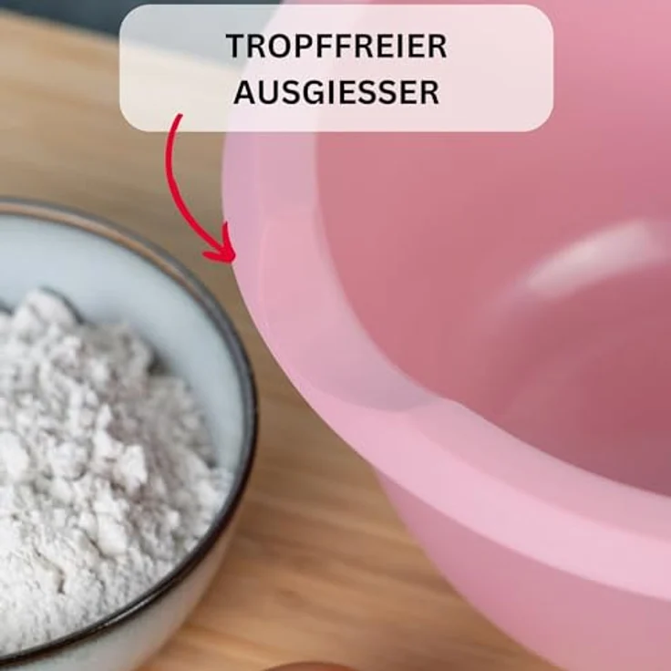 Westmark 3155227P Quirltopf, Rührschüssel mit Spritzschutz und Deckel, 3,5 Liter, Rosa/Weiß – Bild 4