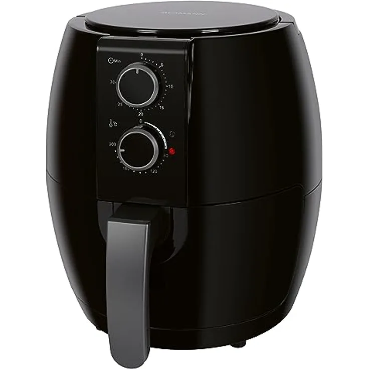 Bomann® Heißluftfritteuse für Öl- und fettfreie Zubereitung | Airfryer 3,6L | Heissluftfriteuse mit stufenlos regelbarem Thermostat (80°C - 200°C) und Timer | ideal für Fitness | 1350W | FR 6057 H CB
