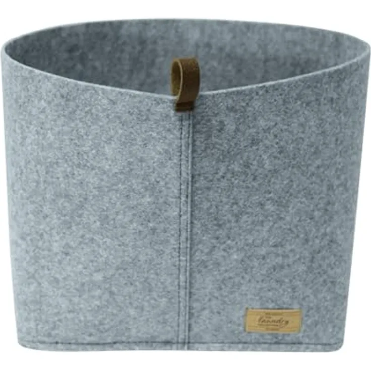 WENKO Filz-Korb Feli L, Aufbewahrungsbox im skandinavischen Design, 30 x 19 x 18 cm, aus 100% Polyester, Grau