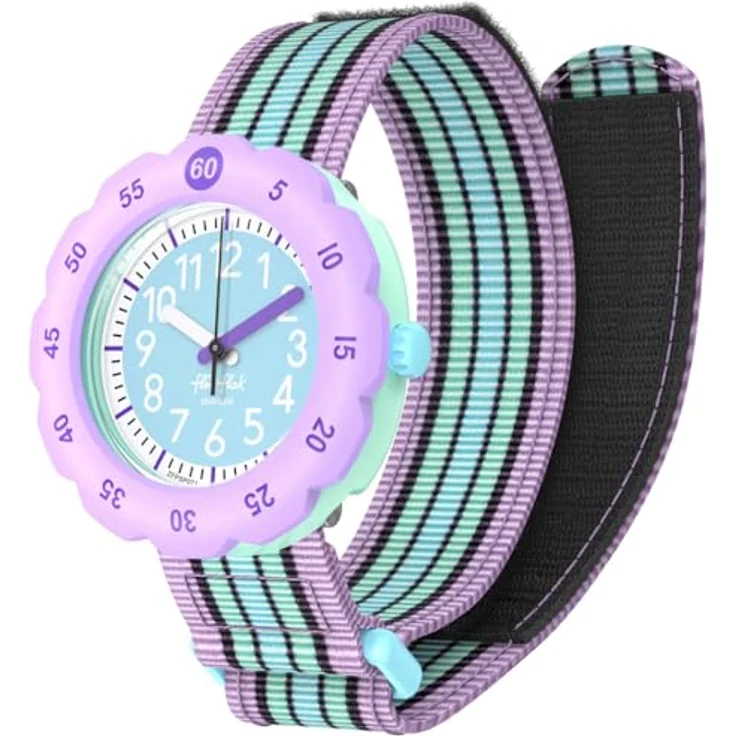 FLIK FLAK Schleife in Pastellfarben - ZFPSP071, dunkelviolett, Armbanduhr – Bild 4