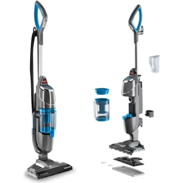 BISSELL Vac & Steam 2-in-1-Dampfreiniger und Staubsauger, 1.600 W, 7,6 m Kabel, desinfiziert 99,9 % der Keime, inklusive Mikrofaser-Wischtücher