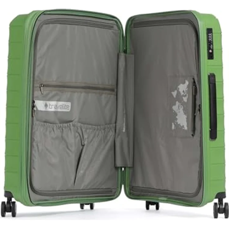 Travelite mooby 4 Rollen Trolley M, 66 cm mit Dehnfalte, grün, 100% Polypropylen – Bild 3