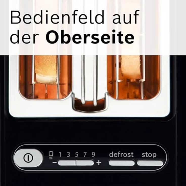 Bosch Toaster Styline TAT8613N, Liftfunktion, Auftaufunktion, 800 W, Edelstahl/schwarz – Bild 4