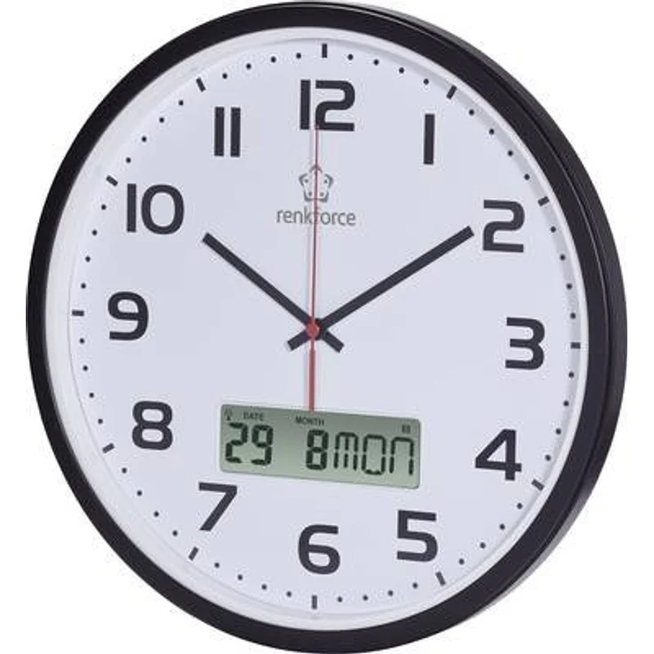 Renkforce HD-WRCL135 Funk Wanduhr 32 cm x 4.5 cm Schwarz – Bild 4