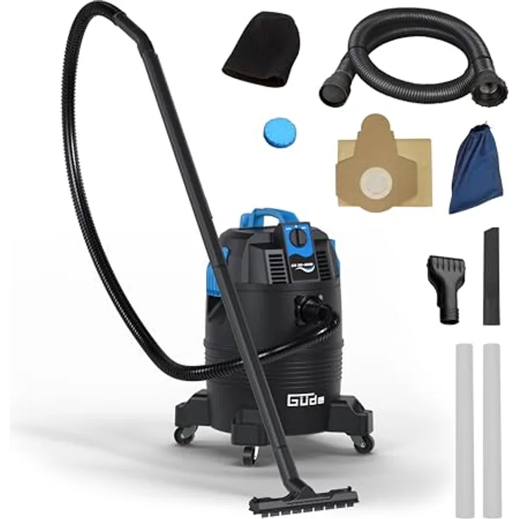 Güde GS 30-1600 3 in 1 Schlammsauger, 1600 Watt, 30 Liter Behälter, 4 Meter Saugschlauch, für Teich- und Poolreinigung