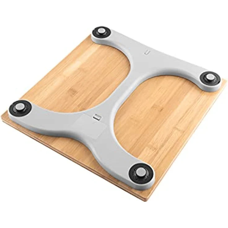 ETA Personenwaage Digital Bamboo mit Standfläche aus Bambus - LCD-Display, Rutschfeste Füße – Bild 3