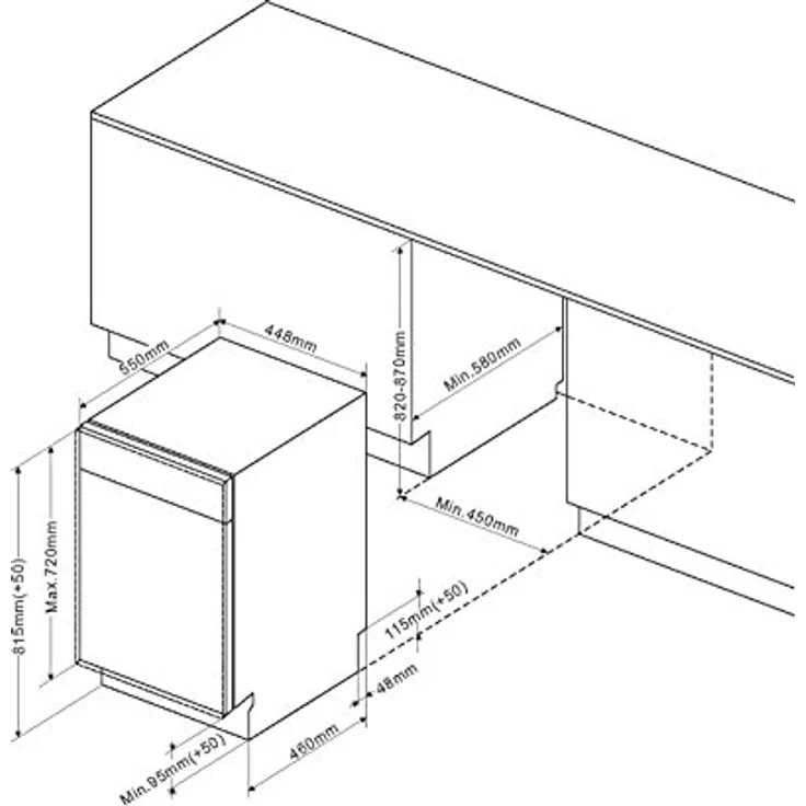 Amica EGSPV 587 915, Geschirrspüler, E, Geräuschemissionsklasse C, Geräuschemissionen 49 Dezibel – Bild 6