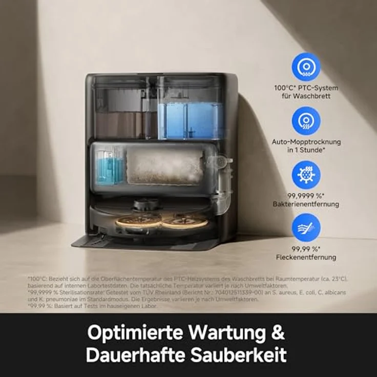 MOVA P70 Pro Ultra, Roboterstaubsauger & Wischmopp, 30000Pa, LDS Navigation, RGB AI Hindernisvermeidung, Selbstreinigende Basis, Schwarz – Bild 7