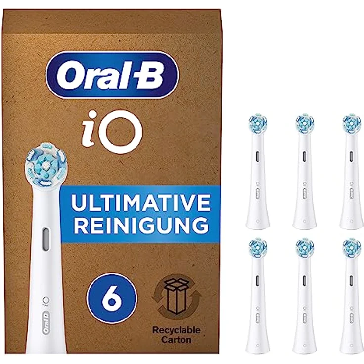Oral-B iO Ultimative Reinigung Aufsteckbürsten für elektrische Zahnbürste, 6 Stück, ultimative Zahnreinigung, Zahnbürstenaufsatz für Oral-B Zahnbürsten, briefkastenfähige Verpackung – Bild 1