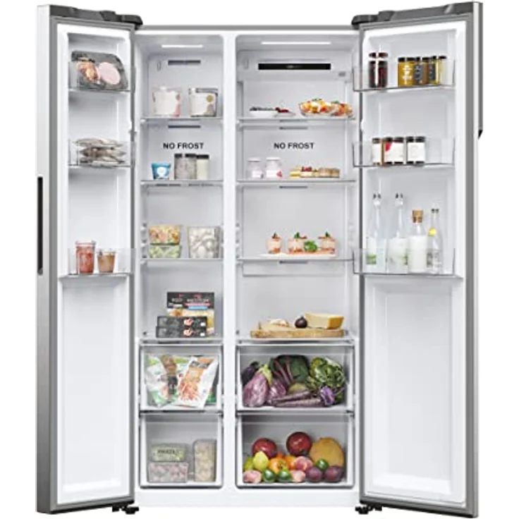 Haier SBS 90 SERIE 5 HSR5918DNMP Kühl-Gefrierkombination/Side by Side/Energieeffizienzklasse D/XL-Slim Line/Leise/Multi-Airflow-System/Total No Frost/Inverter Kompressor/Edelstahl – Bild 3