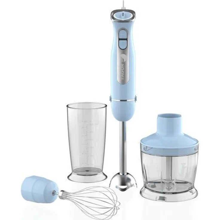 Fagor FGM220 Set Stabmixer, 1000 W, 12 Geschwindigkeitsstufen + Turbo, mit Messbecher, Zerkleinerungsbehälter und Schneebesen, Blau