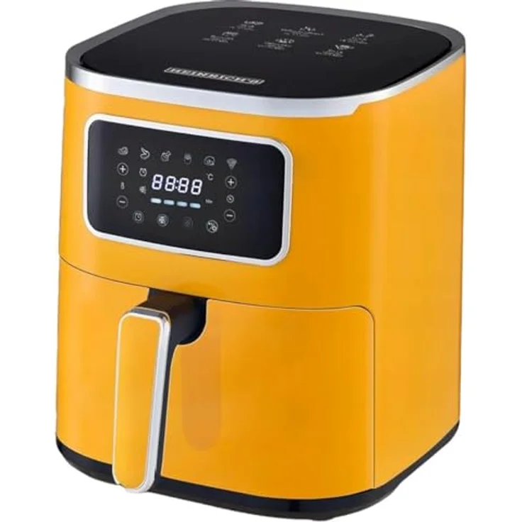 Heinrich's HFR 8216 Heißluftfritteuse Gelb 1450 W 5 L mit Timer und Backfunktion – Bild 1