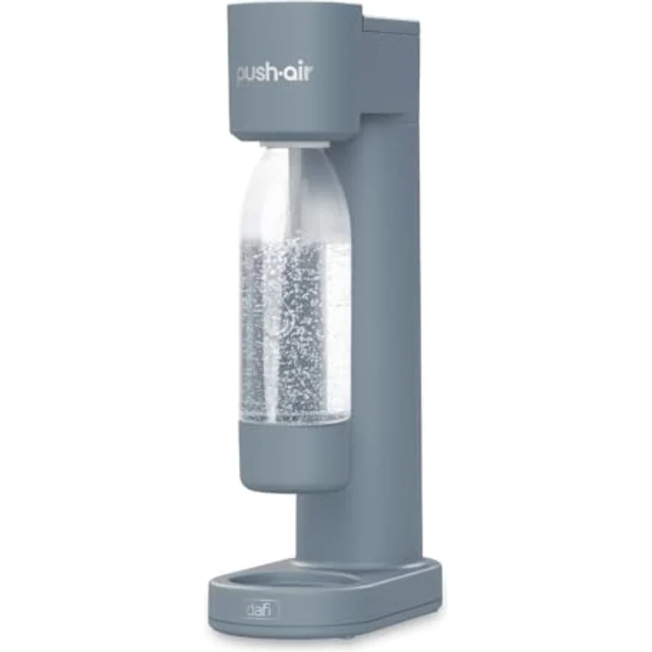 Dafi PushAir Saturator, Wassersprudler mit CO2-Kartusche und 0,7l Flasche aus Stahl, grau – Bild 6