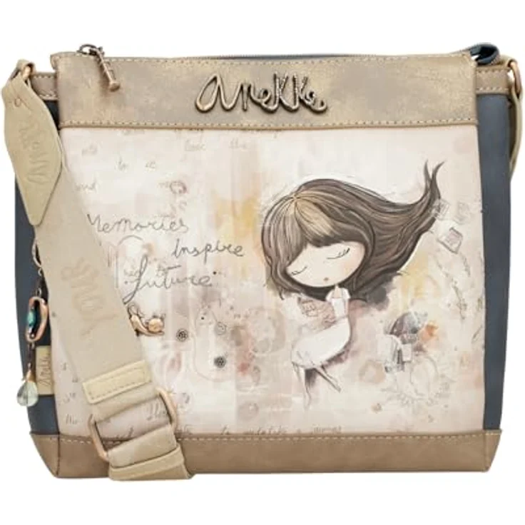 Anekke Umhängetasche Crossbody Bag, Multicolor (taupe/beige/blau), mit top Organisation in Inneren – Bild 7