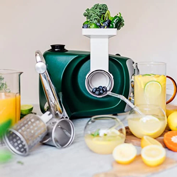 ANKARSRUM Go-Green Package Zubehör Set, kompatibel mit Assistent N24-N30, inkl. Gemüseschneider, Mixbehälter aus Tritan, Zitruspresse – Bild 5