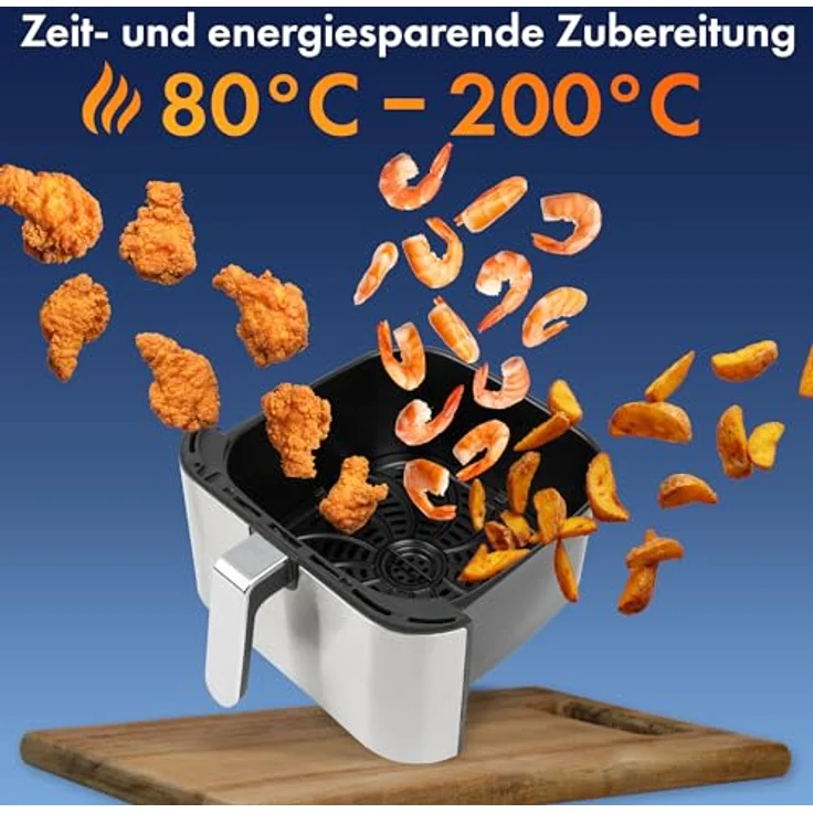 ProfiCook® Heißluftfritteuse 8L | Öl- und fettfreie Heissluftfritteuse | Airfryer mit 7 Programmen | Heißluftfritteuse XXL mit geringer Rauch- und Geruchsentwicklung | Heißluftfriteuse PC-FR 1269 H – Bild 4