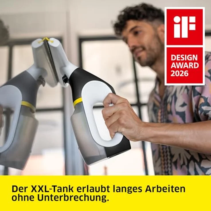 Kärcher Akku-Fenstersauger WV 3 Comfort Care, 35 min Laufzeit, XXL-Schmutzwassertank 200 ml, 280 mm Absaugdüse, inkl. Sprühflasche mit Mikrofaser-Wischbezug und Fensterreiniger – Bild 3