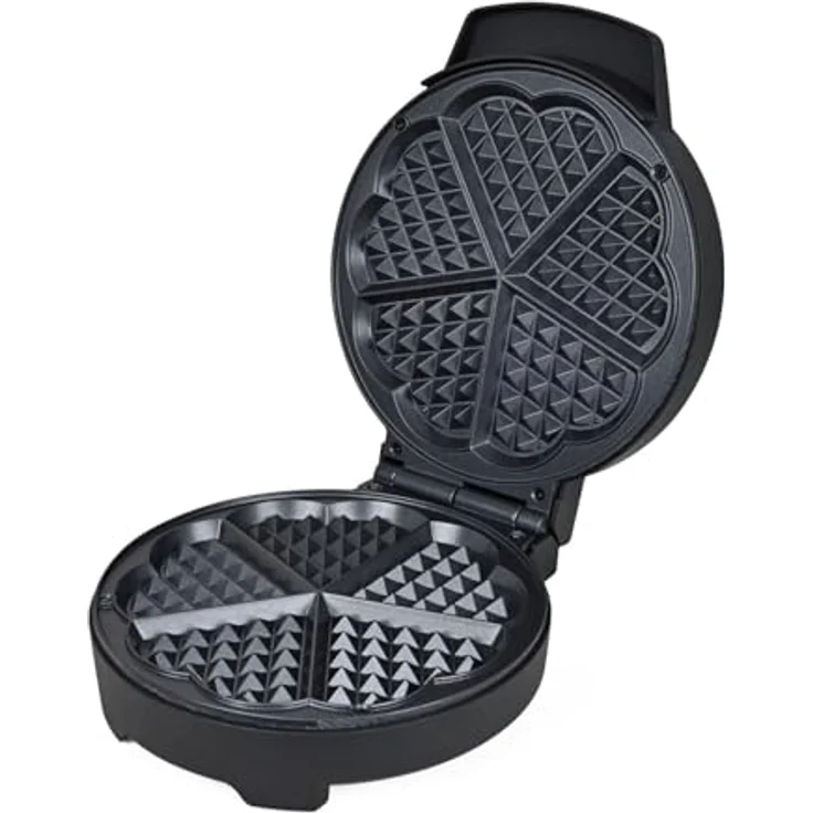 Silva-Schneider Waffelmaker WA 2001, 1000 Watt, Herzwaffeleisen für 5 Waffeln, Antihaftbeschichtung, Cool-Touch-Gehäuse, Thermostatregelung, platzsparend verstaubar, schwarz matt – Bild 3
