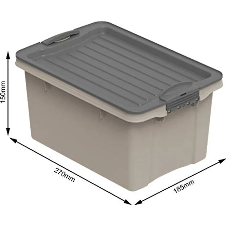 Rotho Compact Aufbewahrungsbox mit Deckel, Kunststoff (PP recycelt) BPA-frei, cappuccino, A5/4,5l (27,0 x 18,5 x 15,0 cm), 4,5l – Bild 4