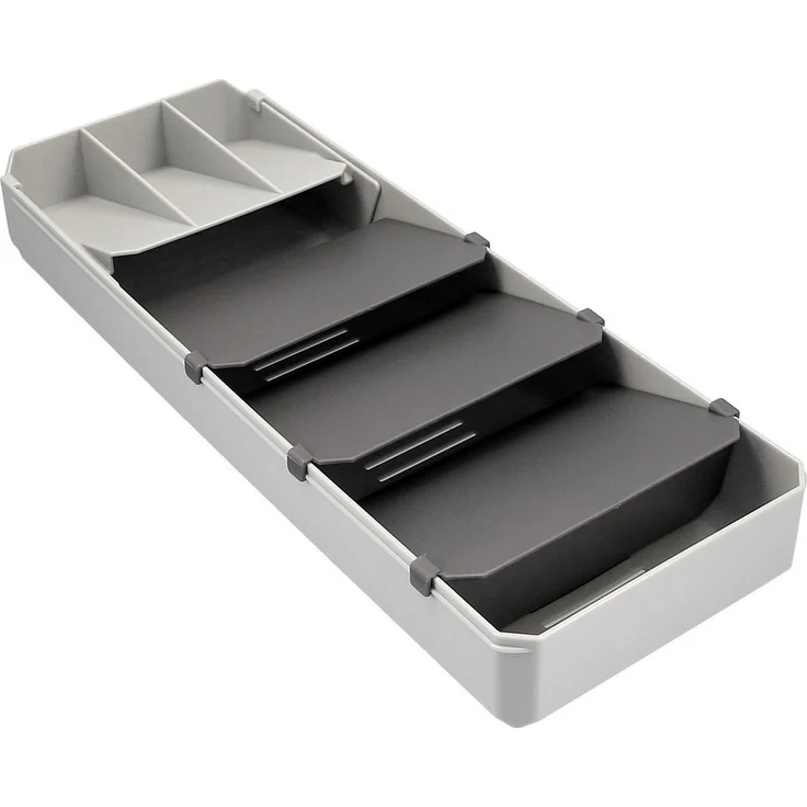 Best Besteckeinsatz, verstellbarer Besteck Organizer, grau – Bild 1