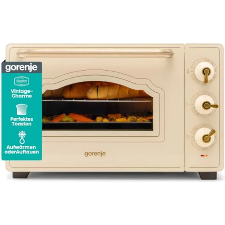 GORENJE Mini-Backofen OM30CLI, 1.600 Watt, 30 Liter, fünf Ofenmodi, Schwarz