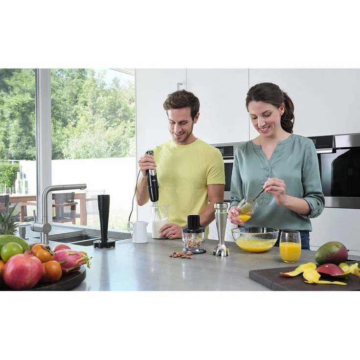 Braun MQ9147X MultiQuick 9 Stabmixer mit Active PowerDrive und SplashControl, inkl. Pürierstab, Gemüsestampfer, Mixer, Zerkleinerer & Schneebesen, 1200 Watt, silber, schwarz – Bild 7