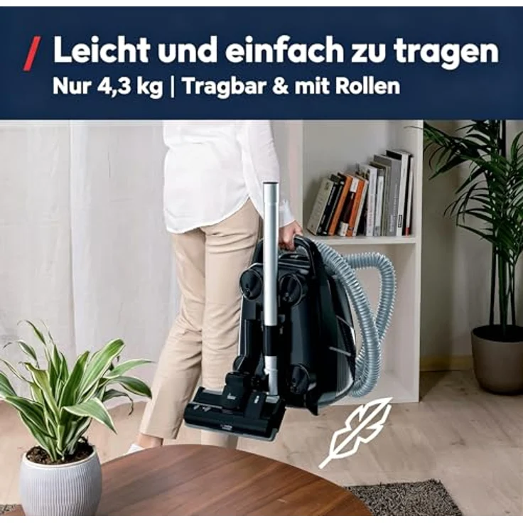 Hoover HE2Z10A, Boden-Staubsauger mit Beutel für alle Böden, 850 W, Schwarz/Grau, 3,5 L Behälterkapazität, waschbarer EPA-Filter – Bild 8