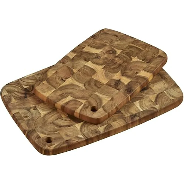 KESPER Schneidebretter 2er Set aus FSC-zertifiziertem Akazienholz, Maße: 40 x 28 x 2 cm, 32 x 22 x 2 cm, braun – Bild 1