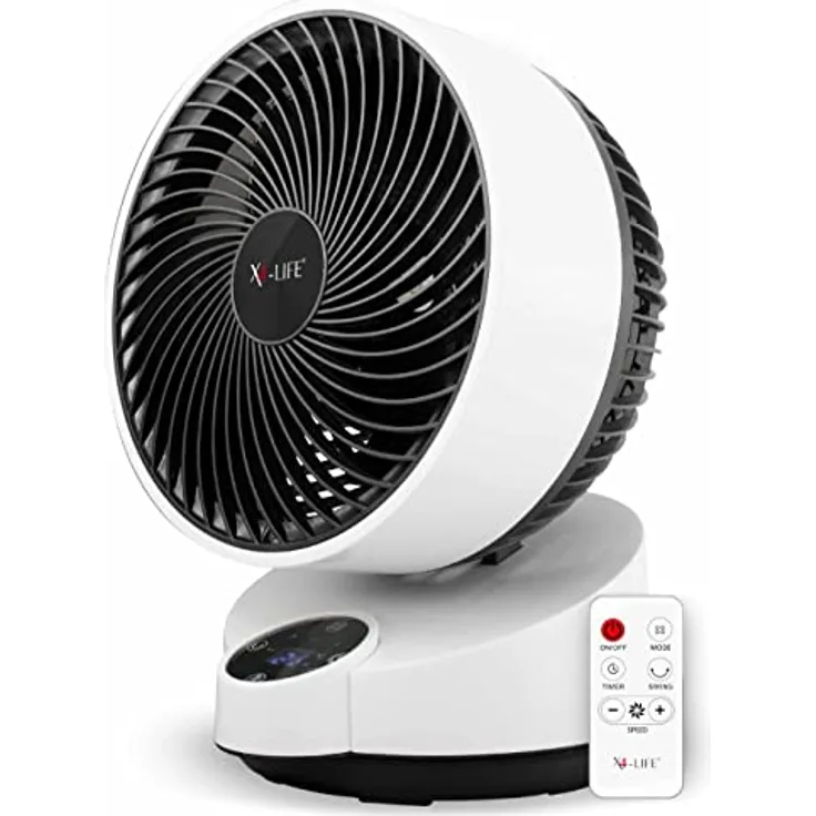 X4-LIFE Fan Pinguin Deluxe mit Touch-Display und Fernbedienung - 90° Neigung - Stromsparender Ventilator - Kippsicher - Wohnzimmer, Küche, Schlafzimmer für alle Räume bis 20m²