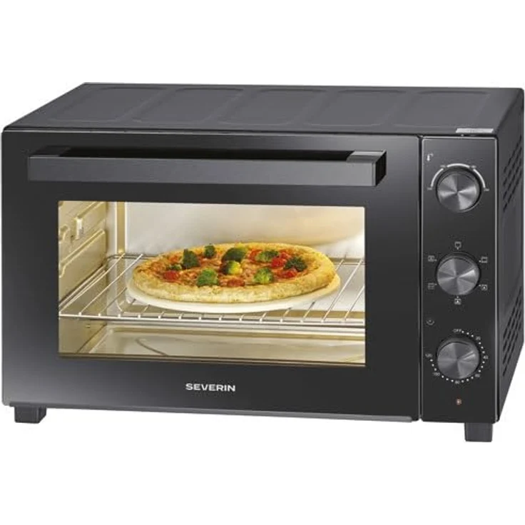Severin 2076 Minibackofen mit Drehspieß und Pizzastein, 230°C max. Temperatur – Bild 2