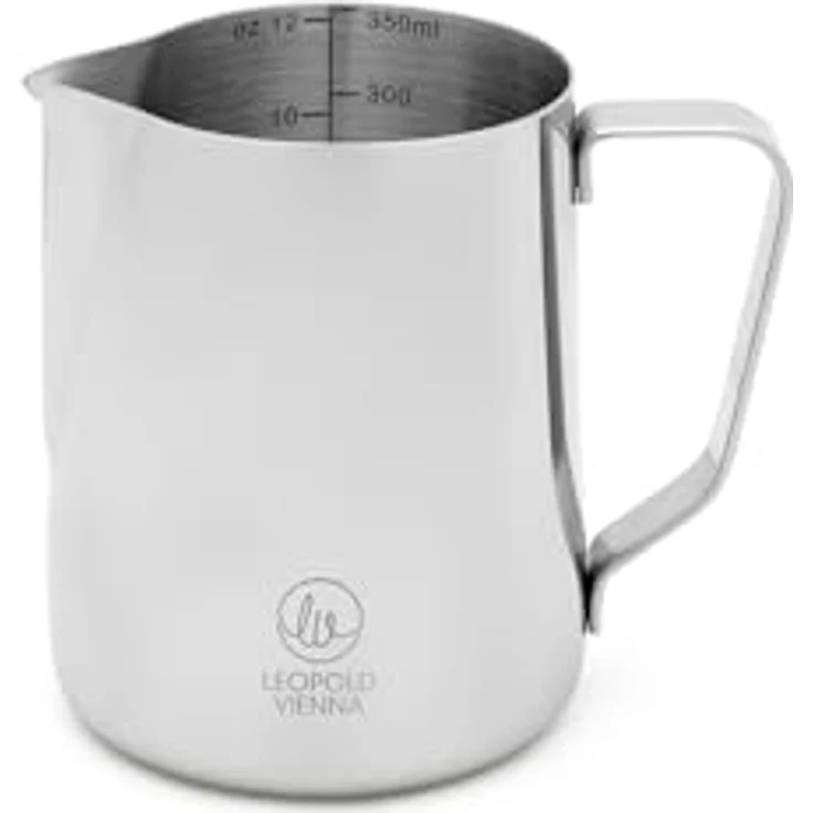 Leopold Vienna Milchaufschäumkännchen Salento 350ml Edelstahl - Spülmaschinengeeignet, für Heim-Baristas, Latte Art kreieren – Bild 1