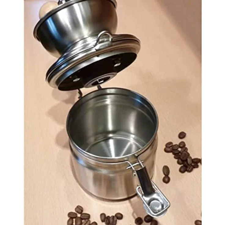 ECO Kaffeemühle mit Keramikmahlwerk, Edelstahl, individuell einstellbarer Mahlgrad, silber – Bild 3