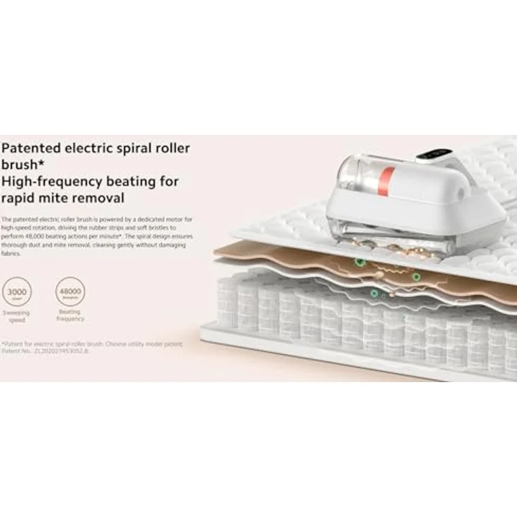 Xiaomi Dust Mite Vacuum Cleaner Pro – 14000 Pa Saugleistung, UV-Licht, intelligentes Display, 4-stufiges Filtersystem, 55°C Warmlufttrocknung, weiß – Bild 2