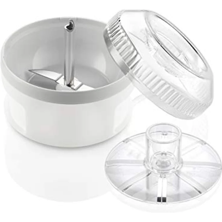 ESGE 5080 Zauberstab Prozessor, Stabmixer-Zubehör, inkl. Pulverscheibe, mit zweiflügeligem Edelstahlmesser, zum Zerkleinern, Mahlen oder Hacken von Gewürzen, Kräutern, Nüssen, weiß – Bild 5