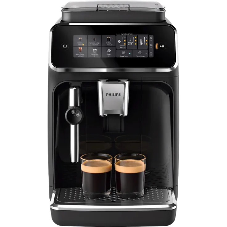 Philips Kaffeevollautomat 3300 Series Vollautomatische Espressomaschine - 6 Getränke, Kaffeeautomat Cafemaschine Kaffeemaschine mit Mahlwerk Vollautomat Cafe, Schwarz