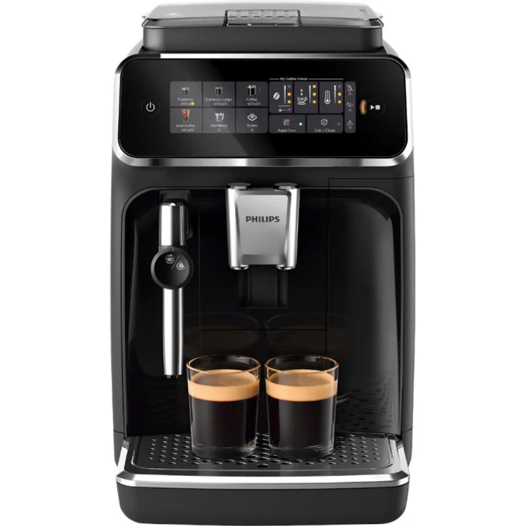 Philips Kaffeevollautomat 3300 Series Vollautomatische Espressomaschine - 6 Getränke, Kaffeeautomat Cafemaschine Kaffeemaschine mit Mahlwerk Vollautomat Cafe, Schwarz – Bild 1