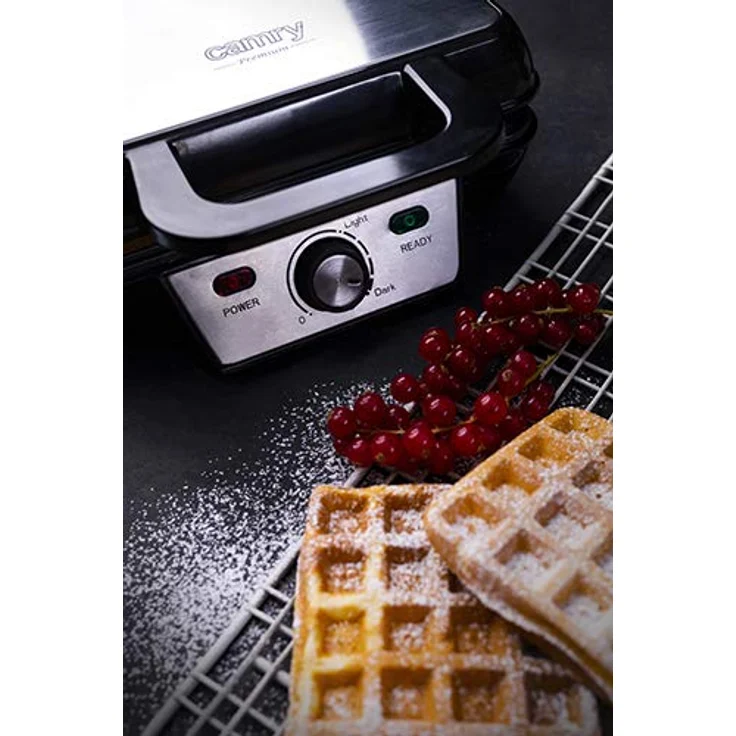 Camry CR 3046 Waffeleisen, 1600 W, Cool-Touch-Technologie, antihaftbeschichtet, silber, schwarz – Bild 6