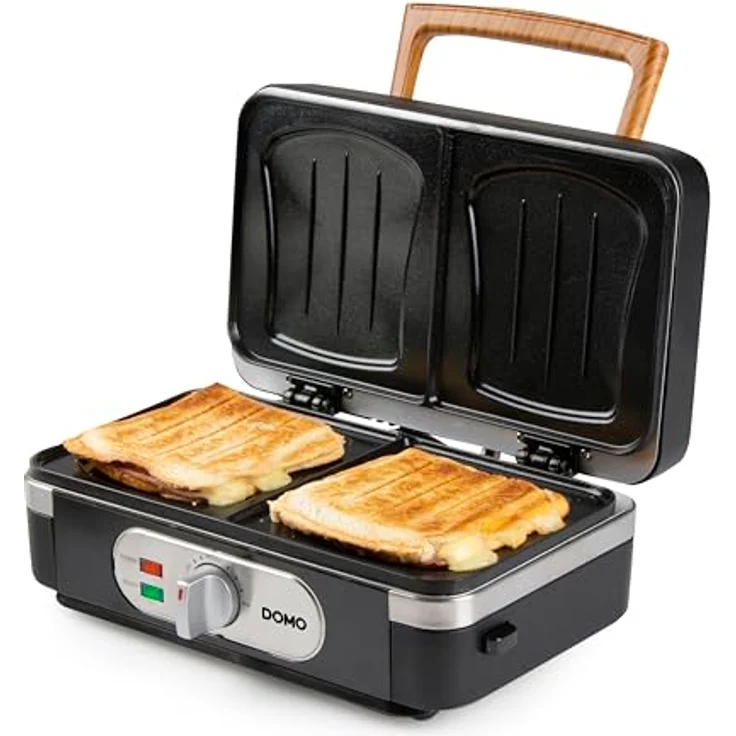 Domo Sandwichmaker DO9278C, 3-in-1 Croque-Waffel-Grill mit PFAS-freien keramischen Platten, inky black – Bild 4