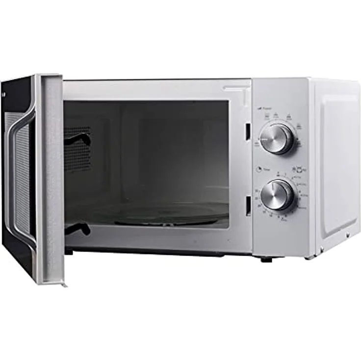 Sharp R204WA Mikrowelle, Standgerät, weiß-silber, 800 Watt, 20 Liter Garraum, 6 Leistungsstufen, Timer bis 30 Min. – Bild 3