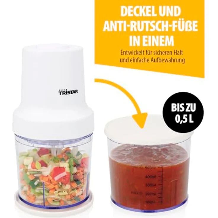 Tristar BL-4023, 0,5 l Standmixer mit 400 W Motor, Edelstahlklingen und Ein-Tasten-Bedienung, weiß – Bild 4