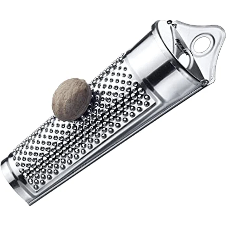 Westmark Muskatmühle und Muskatreibe mit Vorratsfläche, aus Kunststoff und rostfreiem Edelstahl, Silber/Transparent, 695722E6 – Bild 4