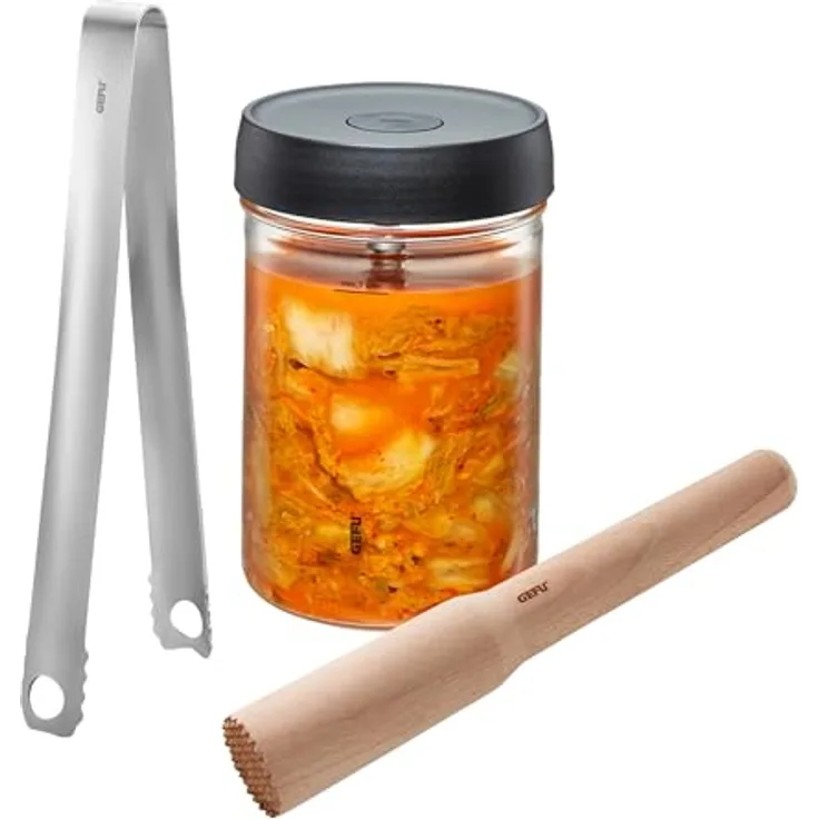 GEFU Fermentier-Set Nativo, 4-Teilig, Platzsparend stapelbare Gläser, mit Ferment Vent System, inklusive Rezeptheft - Preisvergleich