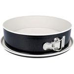 EUROHOME Springform rund Ø26 cm Antihaftbeschichtung - Backform mit Flachboden und Edelstahlverschluss - Backform Kuchen antihaft in Schwarz-Creme - Auflaufsichere Kuchenform Hitzebeständig bis 250°