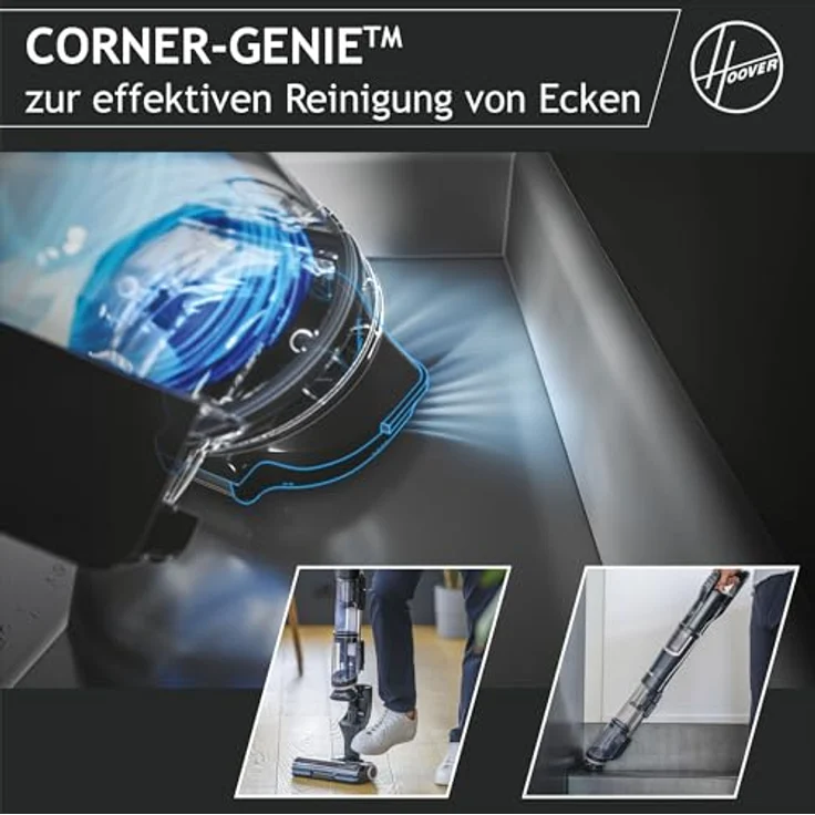 HOOVER HFX Akku Staubsauger mit Tierhaar-Düse & LED, bis 120 m² saugen I Staubsauger kabellos mit CORNER GENIE™ zum Reinigen von Ecken & Kanten I mit ANTI-TWIST gegen verhedderte Haare [HFX10P] – Bild 3