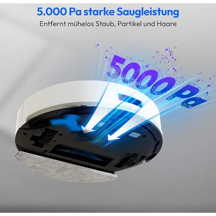MEDION Saugroboter X22 SW+, 2-in-1 mit Absaugstation, Lasernavigation, 5000Pa Saugkraft, mehrere Etagen, grau – Bild 4