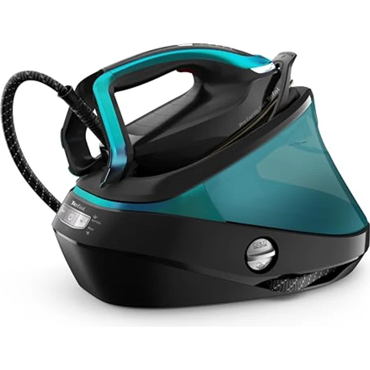 Tefal GV9822.DT2024 Pro Express Vision Dampfbügelstation + gratis Pure Pop Dampfbürste | Smart LED Vision | 0-180 g/Min. Dampfmenge | 750 g/Min. Dampfstoß | abnehmbarer Kalk-Kollektor | Schwarz/Blau – Bild 2
